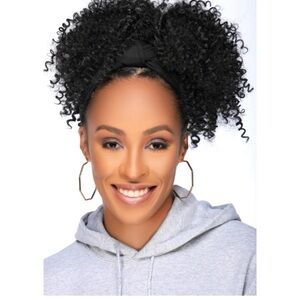 Hatched & Hooked Pineapple Turban Black Wig w/Box NEW